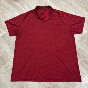 Lululemon Polo Shirt Mens XXL Red Short Sleeve Performance Stretch Golf Casual